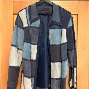 Denim&Co Blue Suede Patchwork Jacket